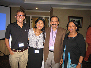 From left, Appalachian State students Chris Anderson and Itzal Zavala with Dr. Dinesh Dave and Christine Dave.