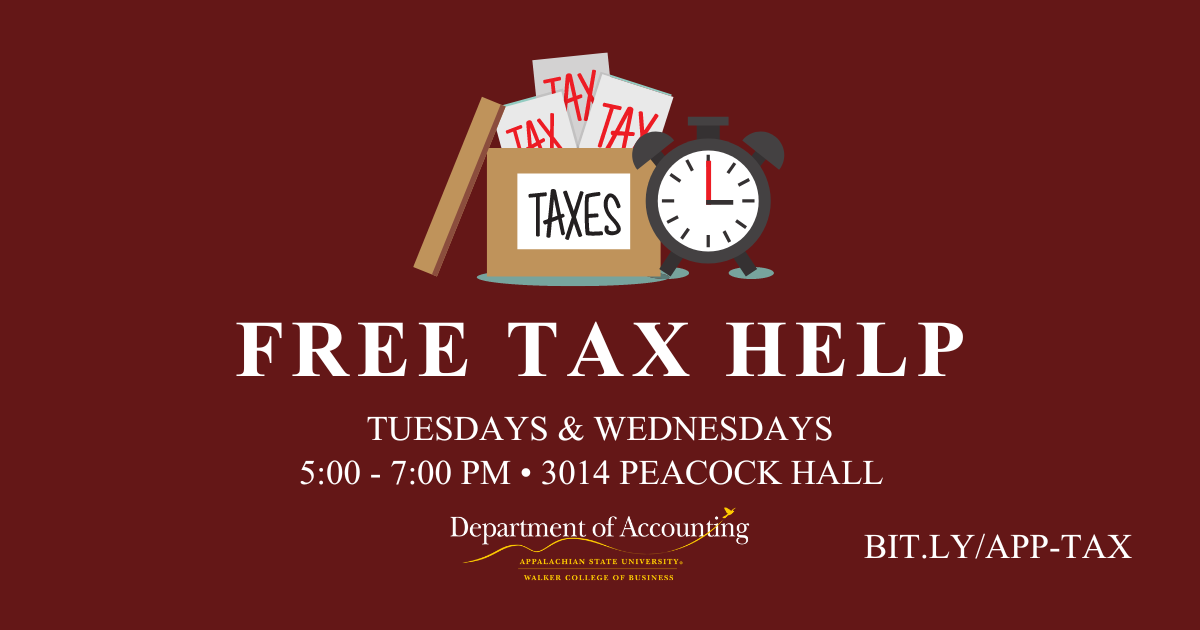 Free tax help for App State students now open Walker College of Business