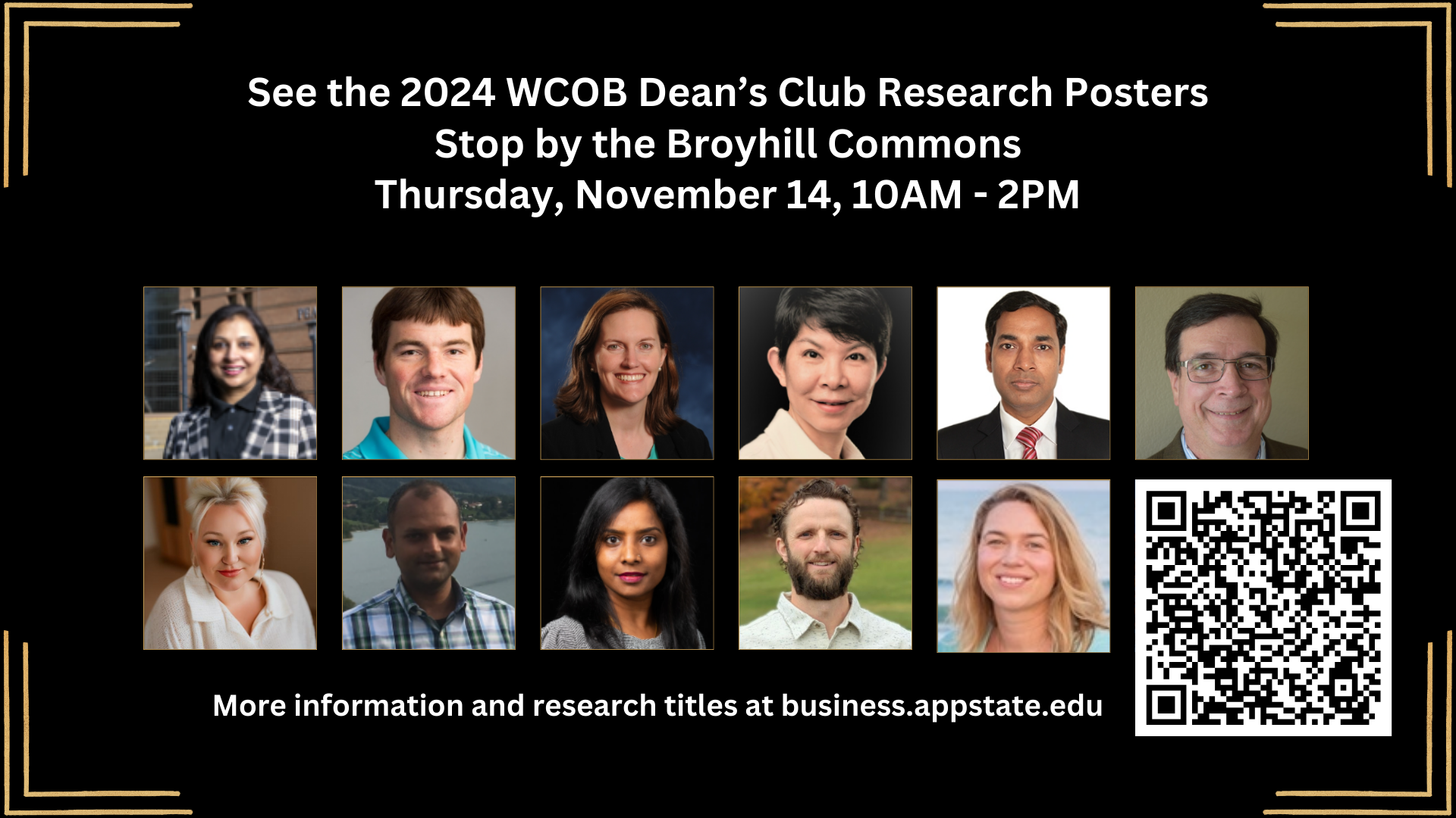 Dean's Club research to be presented in Peacock Hall Nov. 14 Walker