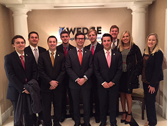 Bowden Investment Group students Connor Kelly, Zach Pulliam, Jack Ludlow, Paul Hee, Matt Wine, Patrick Fontaine, Brett Featherstone, Stephen Boatman, Danelle Chilcott and Caitlin Owings.