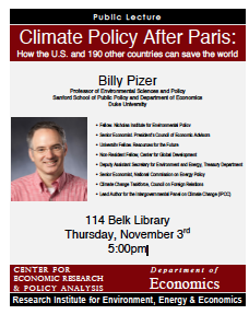 Climate Policy After Paris Lecture Flier