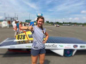 Lindsay Rudisill with Apperion, Appalachian State University Solar Car