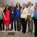 Sywassink Award winners from Appalachian State University’s Walker College of Business are, from left, Greg Langdon, Jamie Parson, Onur Ince, Jane Fitchlee, Dawn Medlin, Jesse Pipes and Pia Albinsson. (Photo by Sabrina Cheves)