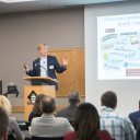 As part of the Walker College’s Business for Good conference at Appalachian State University, students and faculty are hearing from leaders in sustainable business practice, including Mr. John Replogle, CEO & President of Seventh Generation. (Photo by Marie Freeman)