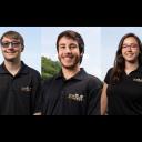 From left, sustainable business minor Hunter Bristow, finance and banking major Diego Lewis, and environmental economics and policy major Kali Smith, help make up the 2018 crew of 15 taking Appalachian State University’s Cruiser Class solar car ROSE (Racing on Solar Energy)