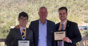 From left: Appalachian senior Christian Ferrara, Brantley Board Member Brady Young, and Appalachian junior Charles Fisher)