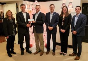 From left: Carolinas RIMS Chapter President Mary Kossel, Dr. David Marlett, Carolinas RIMS Chapter Treasurer Ben Reiter and AppState students Brandon Wilkerson, Catherine Lattimore and Harrison Cameron.