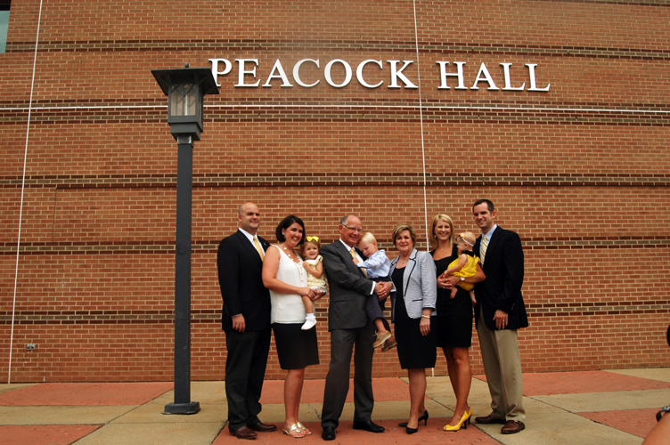 The Peacock Family in 2014 at building naming ceremony