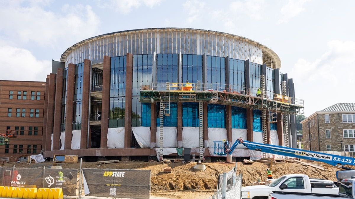 Peacock Hall addition takes shape as construction passes halfway mark