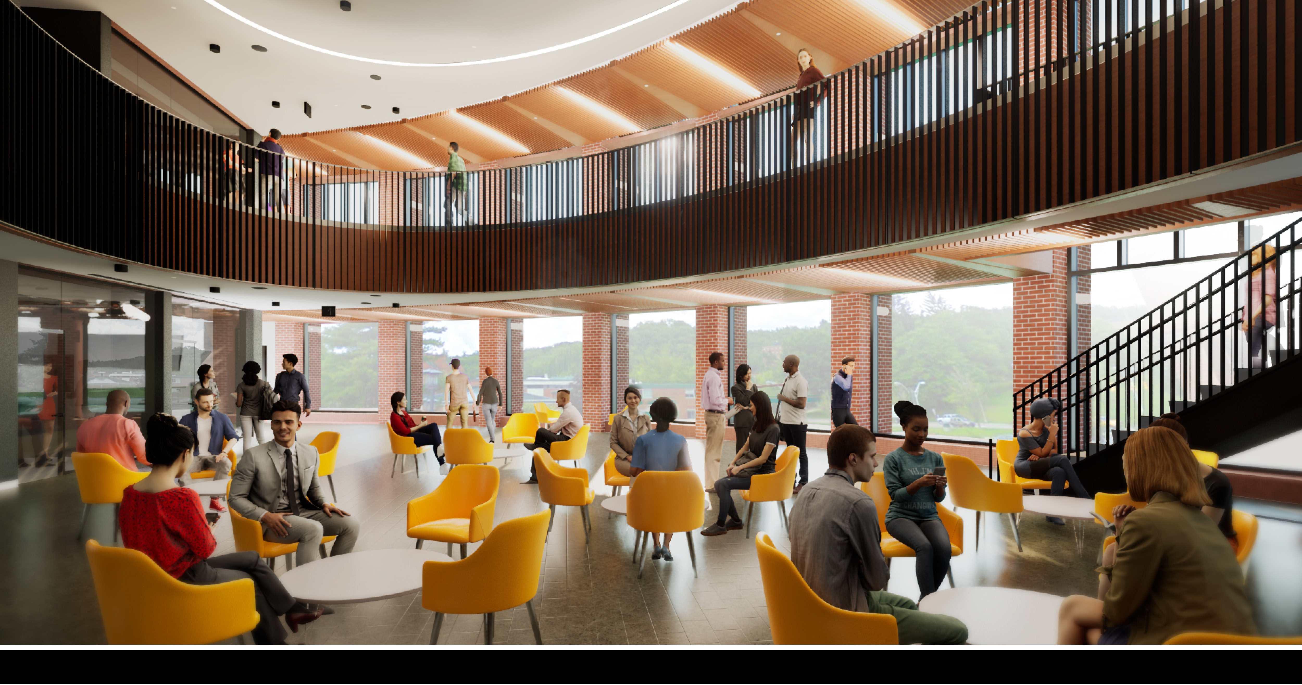 Interior rendering of Peacock Hall project