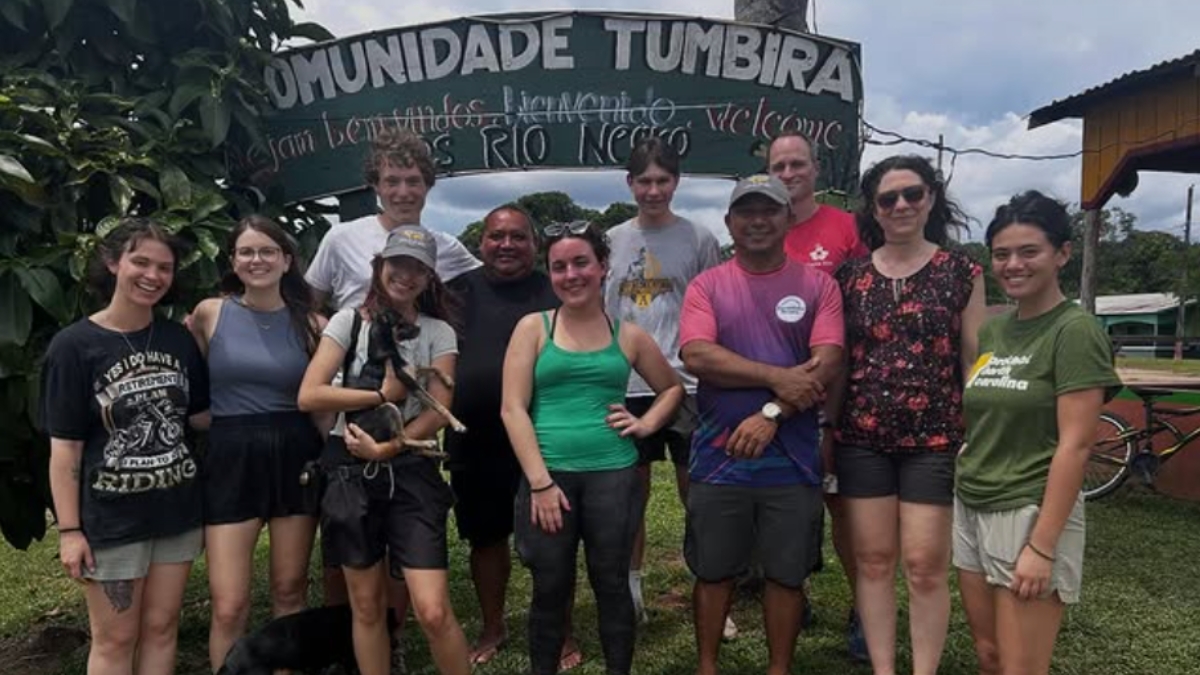 COP 30 delegates from App State visiting the Tumbira Community in the Brazilian Amazon