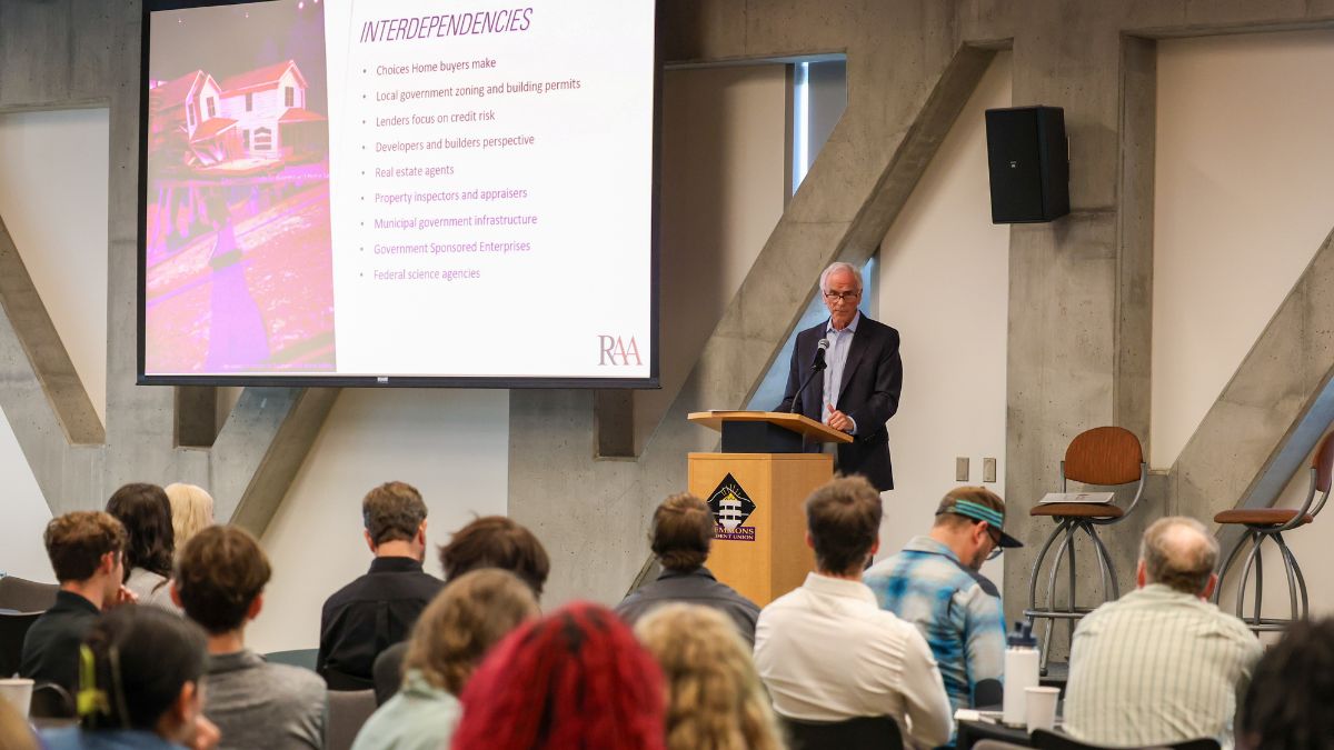 Photo by Chase Reynolds Frank Nutter, President of former president of the Reinsurance Association of America, delivered a keynote address