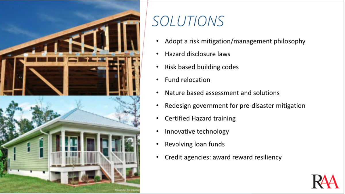 Slides courtesy Frank Nutter An RAA slide with bullet points for solutions