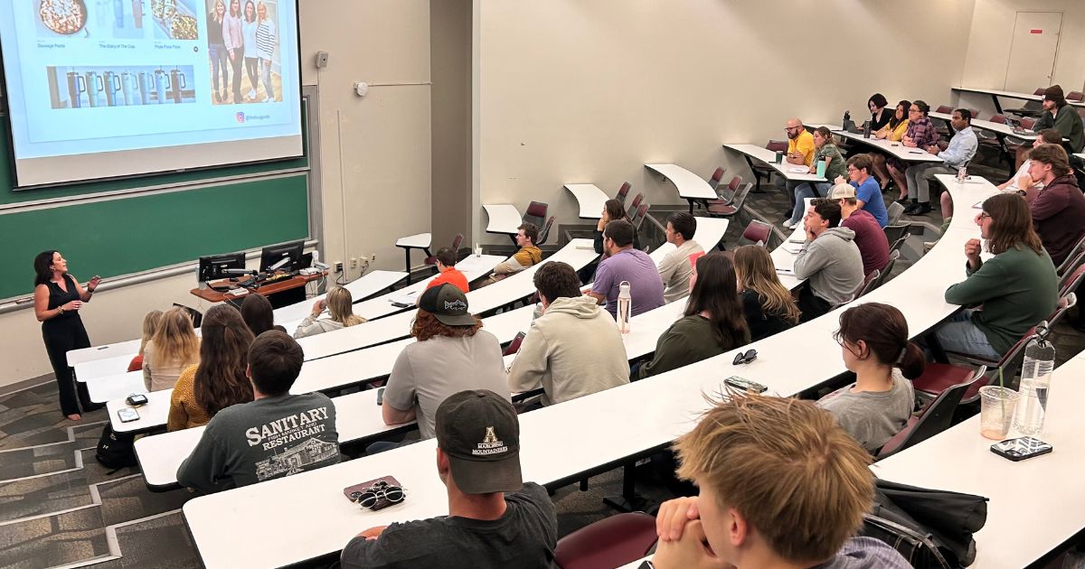 Lauren Solomon speaking at App State