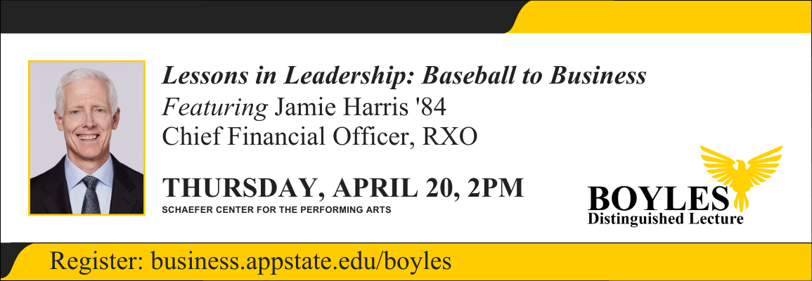 Jamie Harris '84 Chief Financial Officer, RXO Featuring Thursday, April 20, 2pm Schaefer Center for the Performing Arts Lessons in Leadership: Baseball to Business