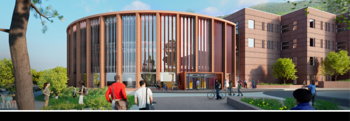 An artist’s rendering of the planned addition for App State’s Peacock Hall, which houses the nationally recognized Walker College of Business. Note, this image does not reflect the project’s final design, which is still in development.