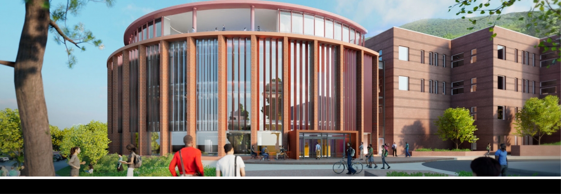 An artist’s rendering of the planned addition for App State’s Peacock Hall, which houses the nationally recognized Walker College of Business. Note, this image does not reflect the project’s final design, which is still in development.