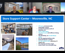 An representative from an employing organization (Lowe’s) speaks with online accounting students during a recent virtual career fair organized for App State Flight Path accounting students.