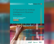 Cover of report with image of hand weaving colorful materials