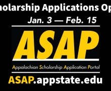 Apply for scholarships through ASAP — Appalachian Scholarship Application Portal — through Feb. 15