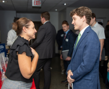 Employers and App State students network in Peacock Hall at Back to Business on November 6.