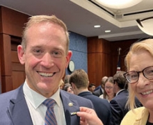 Chancellor Sheri Everts meets with congressional leaders in Washington, D.C., at the opening of the 118th Congress, including Senator Ted Budd '94 MGT