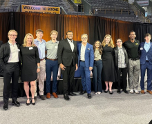 Builders Insurance Group Members of App State’s Rho Chapter of Gamma Iota Sigma with App State alumnus Todd Campbell ’87, president and CEO of Builders Insurance Group, center, in App State’s Holmes Convocation Center on March 21, 2025, after his Boyles Lecture titled “Risk and Reward: The Transformative Power of YES in Business and Life.” Under Campbell’s leadership, Builders Insurance Group has made a $500,000 commitment to App State’s Walker College of Business, to support the modernization of the college’s Brantley Risk and Ins