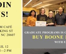 F.A.R.M. Café provides meals to all regardless of means. Graduate Programs will be buying Boone lunch, covering the cost of meals and operations for the day. All donations for the day will help to provide meals to those unable to pay!