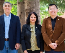 Pictured, from left to right, are App State’s Dr. Steven Leon, Dr. Lakshmi Iyer and Dr. Jason Xiong. 