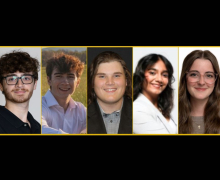 From left are Clark, Blau, Perdue, Gainey, Adiga, Hungerford, Klotz