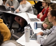 Students in App State’s Walker College of Business attend class in Peacock Hall. 