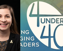 Jackie Garner, 4 Under 40 Jackie Garner and "4 Under 40" graphic