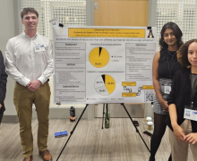 Cassidy Zekas, left, with fellow researchers at the University of Tennessee at Chattanooga 