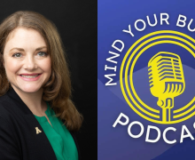 Amy Odom and Mind Your Business Podcast logo