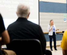 Beroth Professor of Marketing Dr. Pia Albinsson presents at App State’s Research and Creative Activity at Appalachian (RECAPP) event on Sept. 18. Photo by Kyla Willoughby