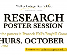 Dean's Club Research featured in Peacock Hall October 14