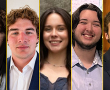 From left are Jonah Chapman, Matteo Di Martino, Kiera Murphy, Sawyer O'Donnell, Skyler Perguidi, Noah Sorg