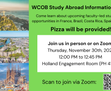 Thursday's info session about 5 faculty-led study abroad programs with space available