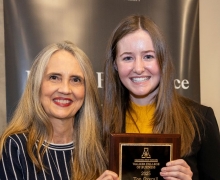 Kennedi Ratcliffe, right, is the 2025 top overall student in the Walker College of Business and the top student in the Economics program.