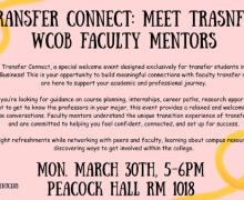 Flier for WCOB Transfer Student Connect