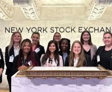 Keira Andrews, Carmen Concepcion, Carolina Davidson, Nevaeh Knox, Hannah Lackey, Cassidy Rogers, Ginny Shires, Amani Stanley and Sharon Ware participated in a close-up tour of the New York financial world as part of the 2023 Women in Financial Services Initiative
