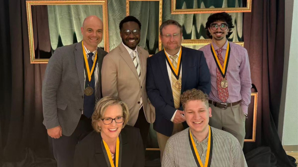 Clockwise from back left are Justin Kent, David Itson, Kevin Eller, Asher Fazal, Ben Tugwell and Cele Burt