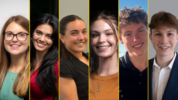 From left are Emily Charlip, Sofie Crump, Grace Houle, Breana Meyer, Tyler Nece, and Alex Pecoraro