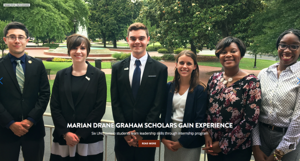 Walker College of Business Senior Khedema Robert, right, is one of six Marian Drane Graham Scholars