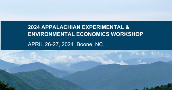 Appalachian Experimental and Environmental Economics Workshop to be held April 26-27