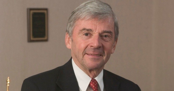 Richard E. Sorensen, in his office in Virginia Tech's Pamplin Hall, in 2005.