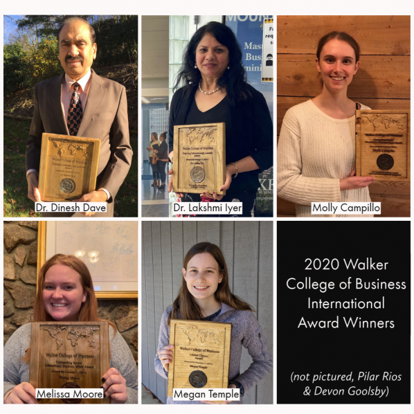 2020 Walker College International Award Winners