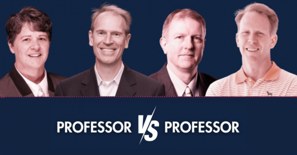 App State's Chris McNeil, second from right, will compete in the Professor vs. Professor Excel Battle