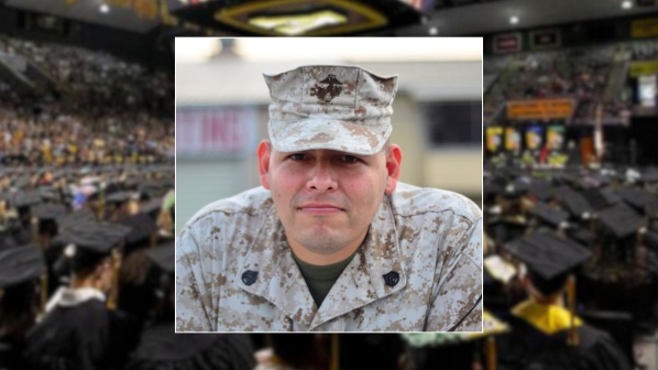 Victor Salgado as a sergeant in the United States Marine Corps