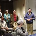 James Milner, right, speaks to students in Appalachian State University’s Association of Student Entrepreneurs